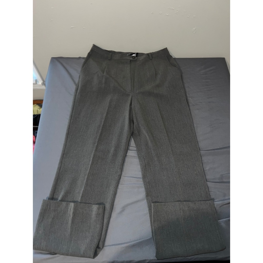 Sag Harbor Womens Gray Dress Pants Size 12 R43060 Straight Leg Trousers